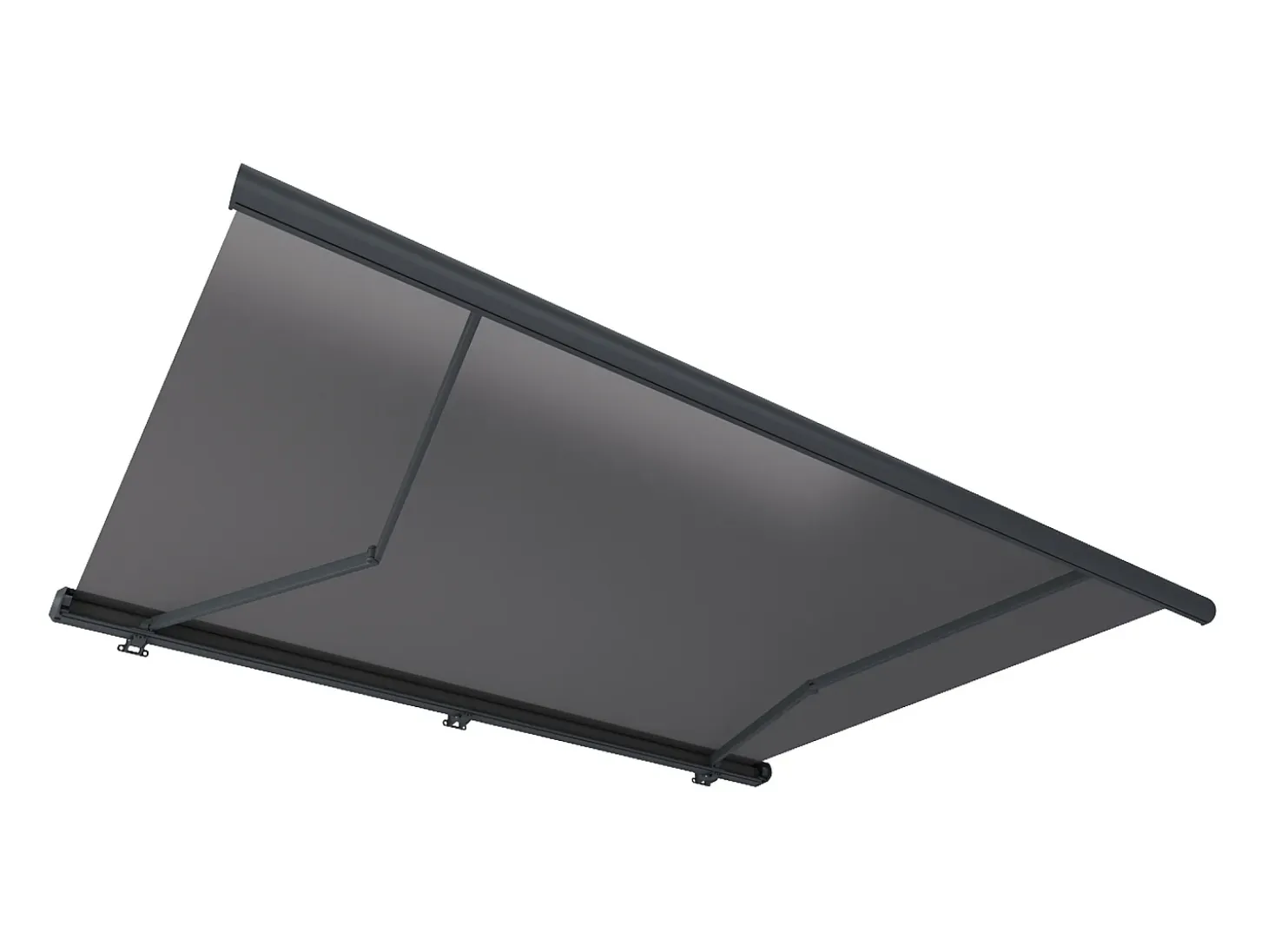 Toldo retrátil motorizado com LEDs com caixa e sensor de vento 5 x 3,5 m antracite - GALAXA