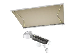 Toldo retrátil motorizado com leds com caixa e sensor de vento 5 x 3,5 m - bege - GALAXA