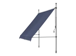 Toldo telescópico em aço e poliéster 300 x 120 x 200-300 cm azul escuro 03_0008331