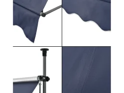 Toldo telescópico em aço e poliéster 300 x 120 x 200-300 cm azul escuro 03_0008331