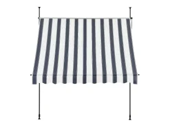 Toldo telescópico em aço e poliéster 400 x 120 x 200-300 cm azul escuro e branco 03_0008344
