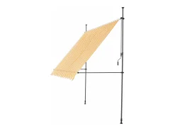 Toldo telescópico em aço e poliéster 400 x 120 x 200-300 cm amarelo e branco 03_0008346