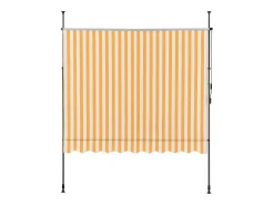 Toldo telescópico em aço e poliéster 400 x 120 x 200-300 cm amarelo e branco 03_0008346