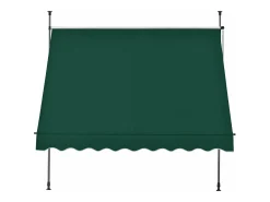 Toldo telescópico em aço e poliéster 350 x 120 x 200-300 cm verde escuro 03_0008342