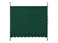 Toldo telescópico em aço e poliéster 350 x 120 x 200-300 cm verde escuro 03_0008342
