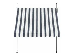 Toldo telescópico em aço e poliéster 200 x 120 x 200-300 cm azul escuro e branco 03_0008320