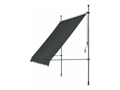 Toldo telescópico em aço e poliéster 300 x 120 x 200-300 cm preto 03_0008335