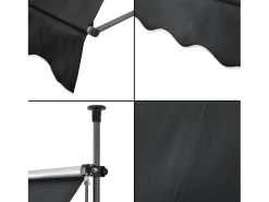 Toldo telescópico em aço e poliéster 300 x 120 x 200-300 cm preto 03_0008335