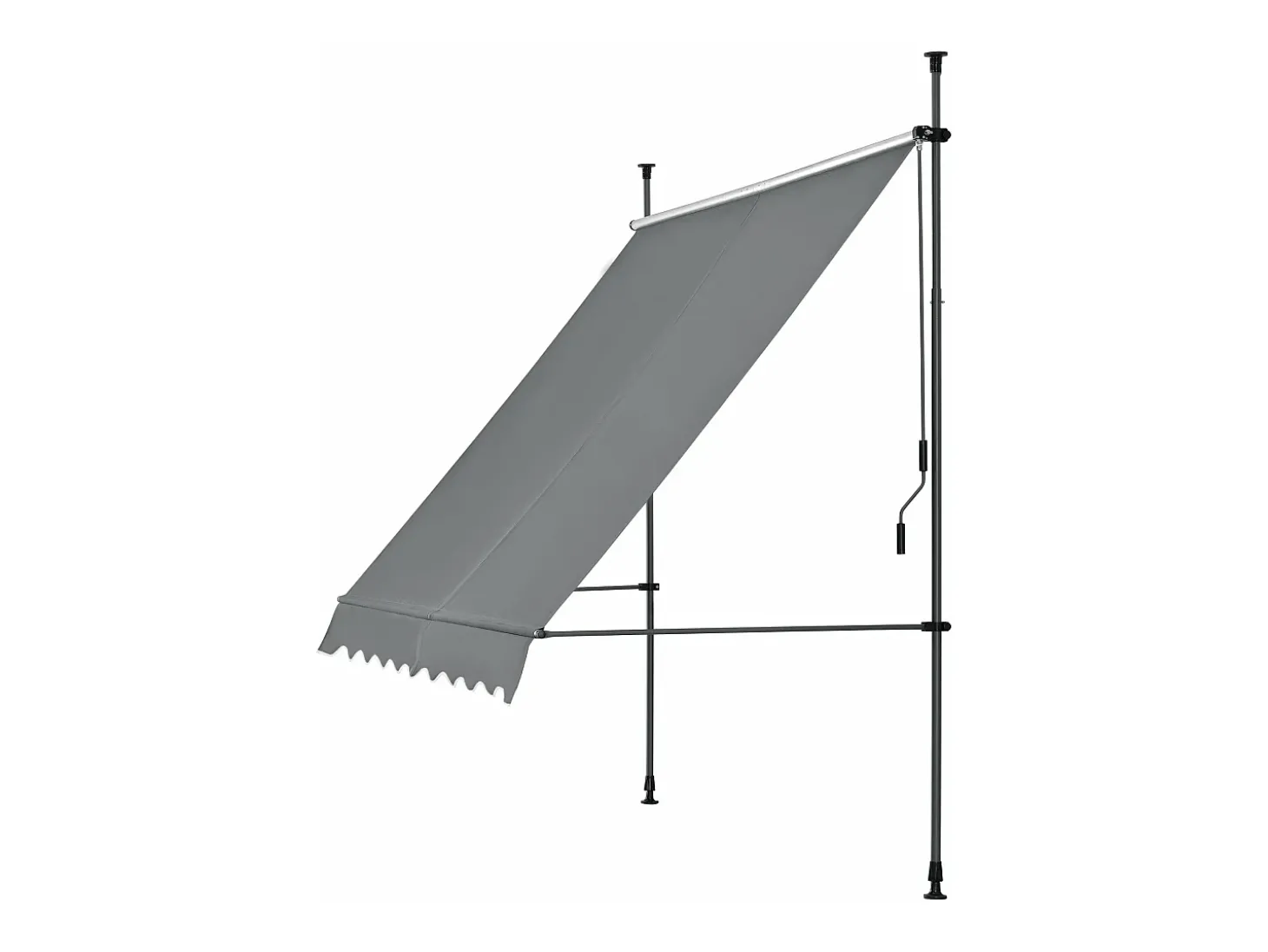Toldo telescópico em aço e poliéster 250 x 120 x 200-300 cm cinza ardósia 03_0008327