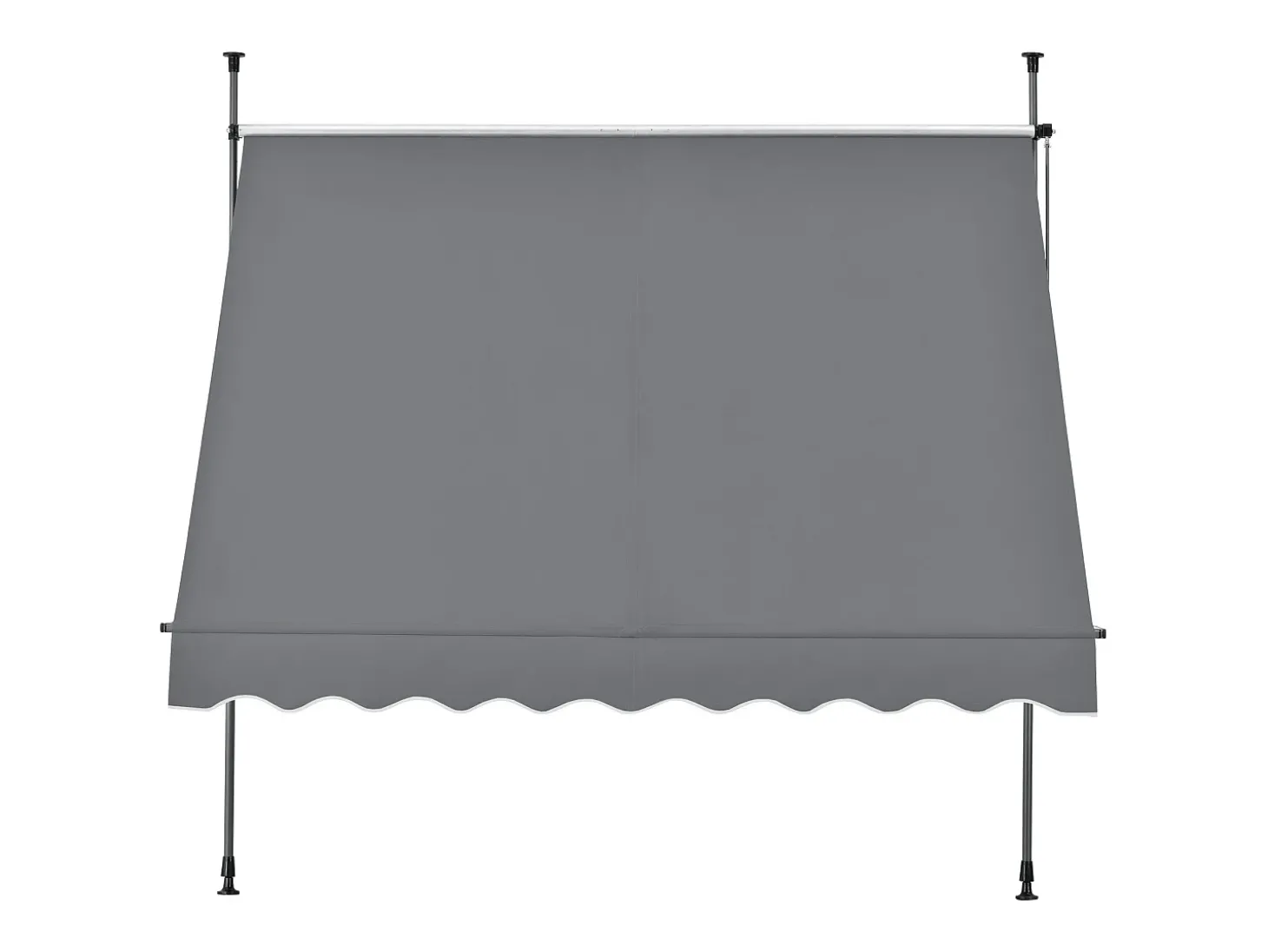 Toldo telescópico em aço e poliéster 250 x 120 x 200-300 cm cinza ardósia 03_0008327