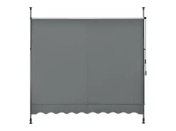 Toldo telescópico em aço e poliéster 250 x 120 x 200-300 cm cinza ardósia 03_0008327