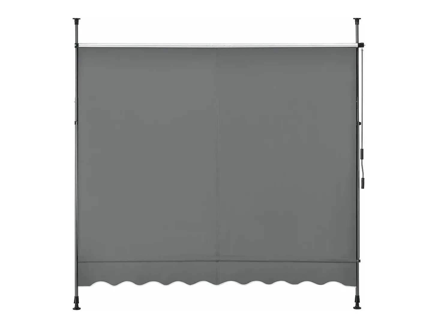 Toldo telescópico em aço e poliéster 250 x 120 x 200-300 cm cinza ardósia 03_0008327