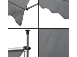 Toldo telescópico em aço e poliéster 250 x 120 x 200-300 cm cinza ardósia 03_0008327