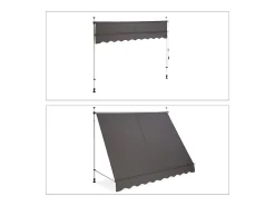 Toldo telescópico para varanda com manivela altura ajustável resistente aos raios UV poliéster aço 250 x 120 cm cinza 13_0002541_4