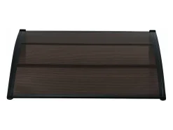 Toldo/cobertura para porta de entrada em alumínio policarbonato ABS resistente às intempéries 150 x 100 cm preto/marrom 03_0004669