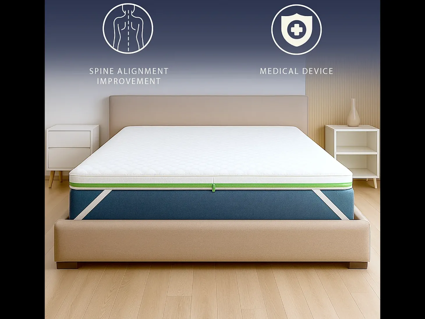 Topper casal 160 x 200 Memory Foam Breeze 9 zonas | Altura 5 cm | Feito na Itália
