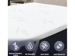 Topper de Látex Natural 160x200 | Bambu respirável, removível