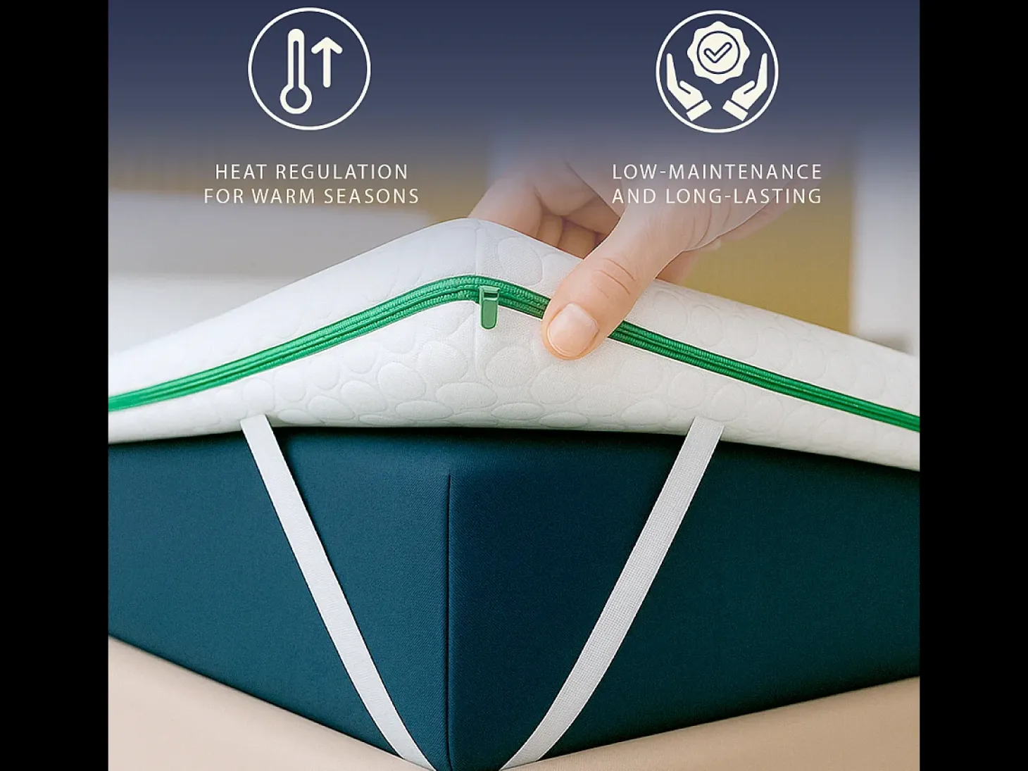 Topper individual 80 x 190 Memory Foam Breeze 9 zonas | Altura 5 cm | Feito na Itália