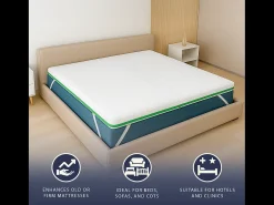 Topper individual 80 x 190 Memory Foam Breeze 9 zonas | Altura 5 cm | Feito na Itália