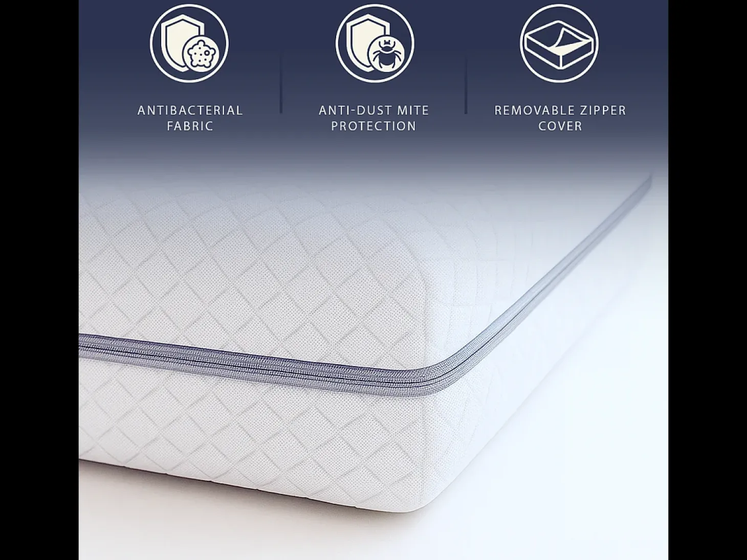 Topper 120x190 uma e meia | Memory 9 Zonas | 7 cm | Capa Removível | Made in Italy