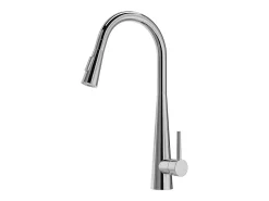 Torneira de cozinha com flexível extraível em aço inoxidável cromado - RONA