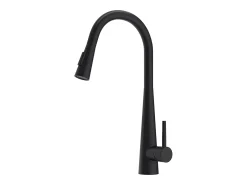Torneira de cozinha com flexível extraível em aço inoxidável preto fosco - RONA