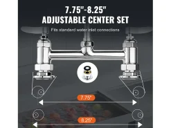 Torneira de Cozinha, SucceBuy Torneira de Lava-loiça de Cozinha Comercial com Pulverizador de Pré-enxaguamento, 66 cm de Altura