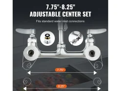 Torneira de Cozinha, SucceBuy Torneira de Pia de Cozinha Comercial de Parede - Com Pulverizador de Pré-Enxaguamento, 91 cm