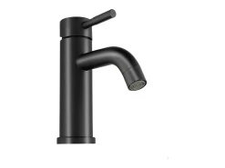 Torneira misturadora arredondada em inox escovado, preto mate, C4,9 x A17,3 x P16 cm, SALAVAN