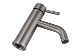 Torneira misturadora arredondada em inox, cor níquel escovado, C4,9 x A17,3 x P16 cm, SALAVAN