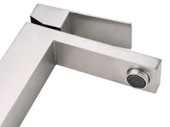 Torneira misturadora em inox, níquel escovado, P15,3 x A17,8 x C4,9 cm, CANILAS