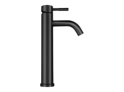 Torneira misturadora mecânica arredondada em inox, preto mate, A30,6 cm, SALAVAN