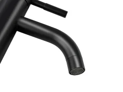 Torneira misturadora mecânica arredondada em inox, preto mate, A30,6 cm, SALAVAN