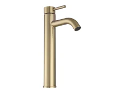 Torneira misturadora mecânica arredondada em aço inoxidável escovado - Dourado - H30,6 cm - SALAVAN