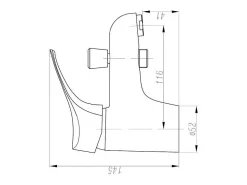 Torneira misturadora mecânica para banheira/duche Edinburgh em latão branco, cartucho cerâmico Ø40mm, economia de água, estilo clássico