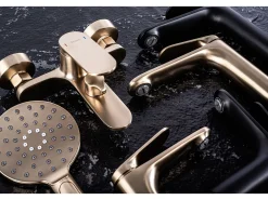 Torneira Para Lavatório Rea Marco High Brush Gold