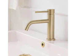 Torneira Para Lavatório Rea Lungo Low Brush Gold