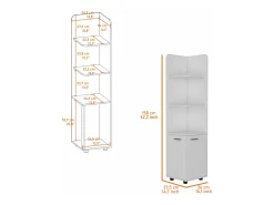 Torre de casa de banho Malibu em Melamina, com 2 portas e 3 prateleiras , 158 cm X 37.5 cm X 36 cm , Branco