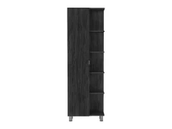 Torre de casa de banho vertical Urano em melamina com 9 prateleiras , 157.9 cm X 51.18 cm X 21.4 cm , Cinzento / prateado