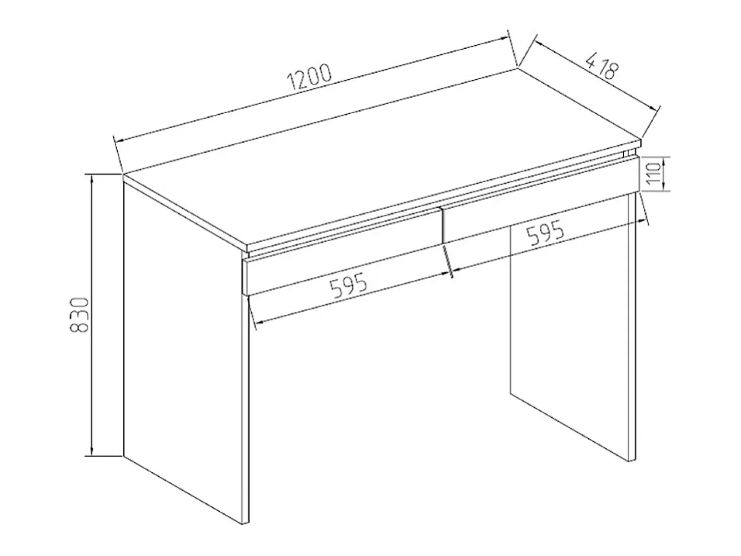 Toucador branco 120x41.8x83 emma
