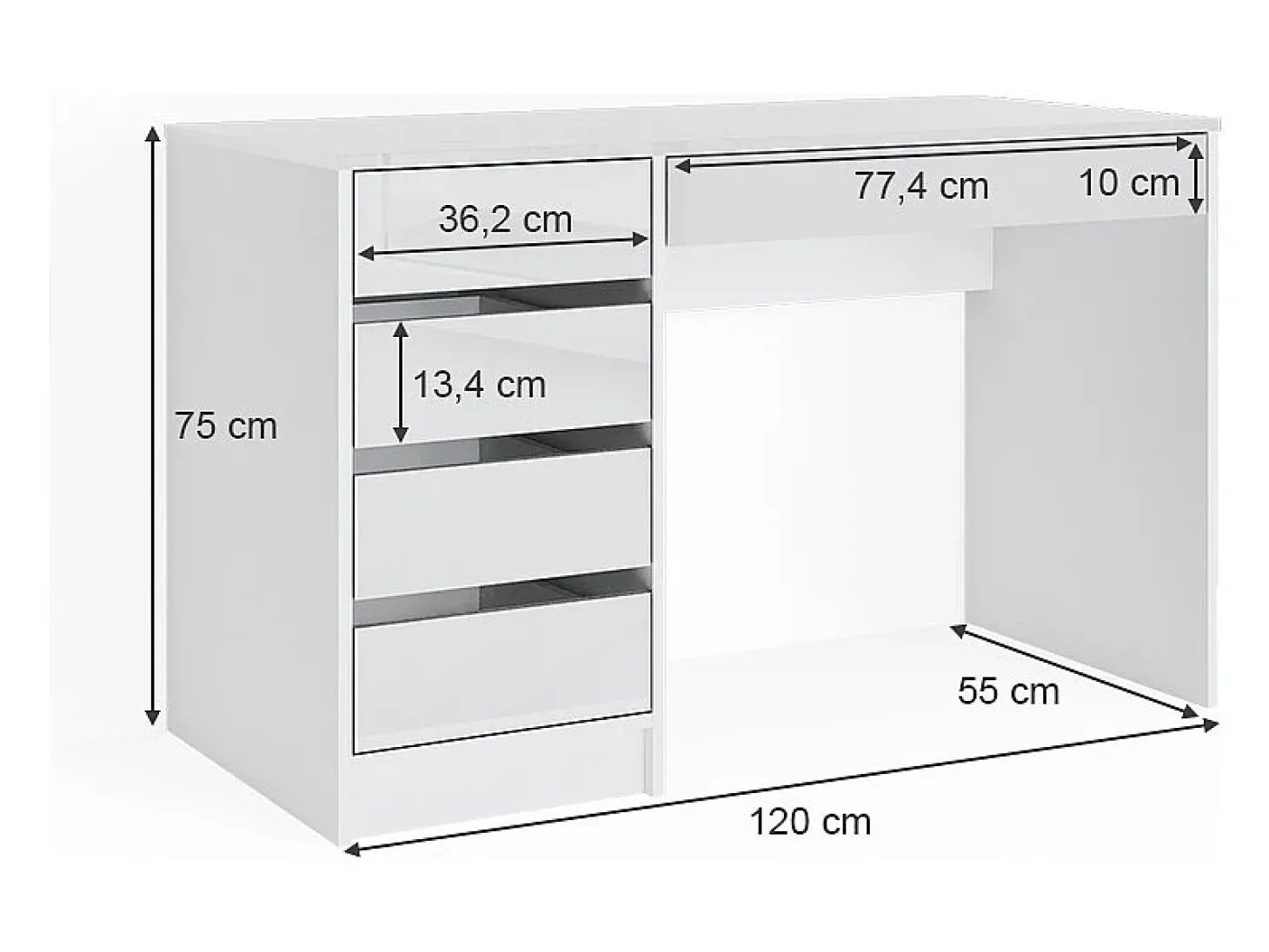 Toucador branco 120x55x75 sherry