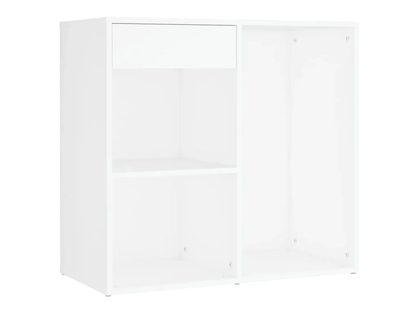 Toucador com 2 armários e luzes LED derivados de madeira branco