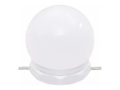 Toucador com armário e luzes LED derivados de madeira branco