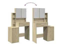 Toucador com armário 80x35x132 cm cor carvalho sonoma