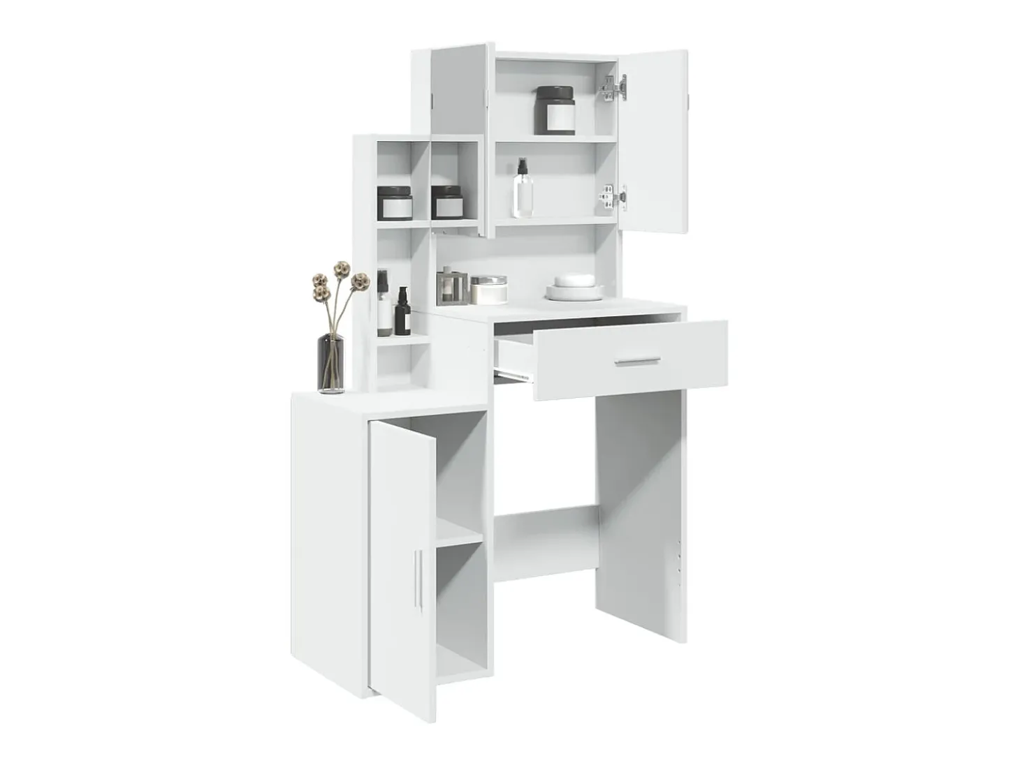 Toucador com armário 80x35x132 cm cor branco
