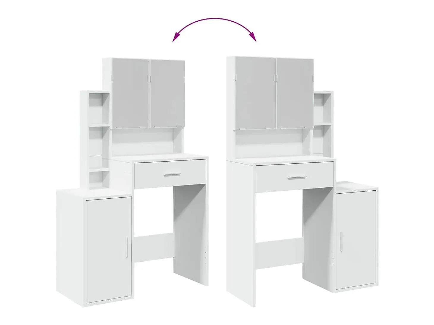 Toucador com armário 80x35x132 cm cor branco
