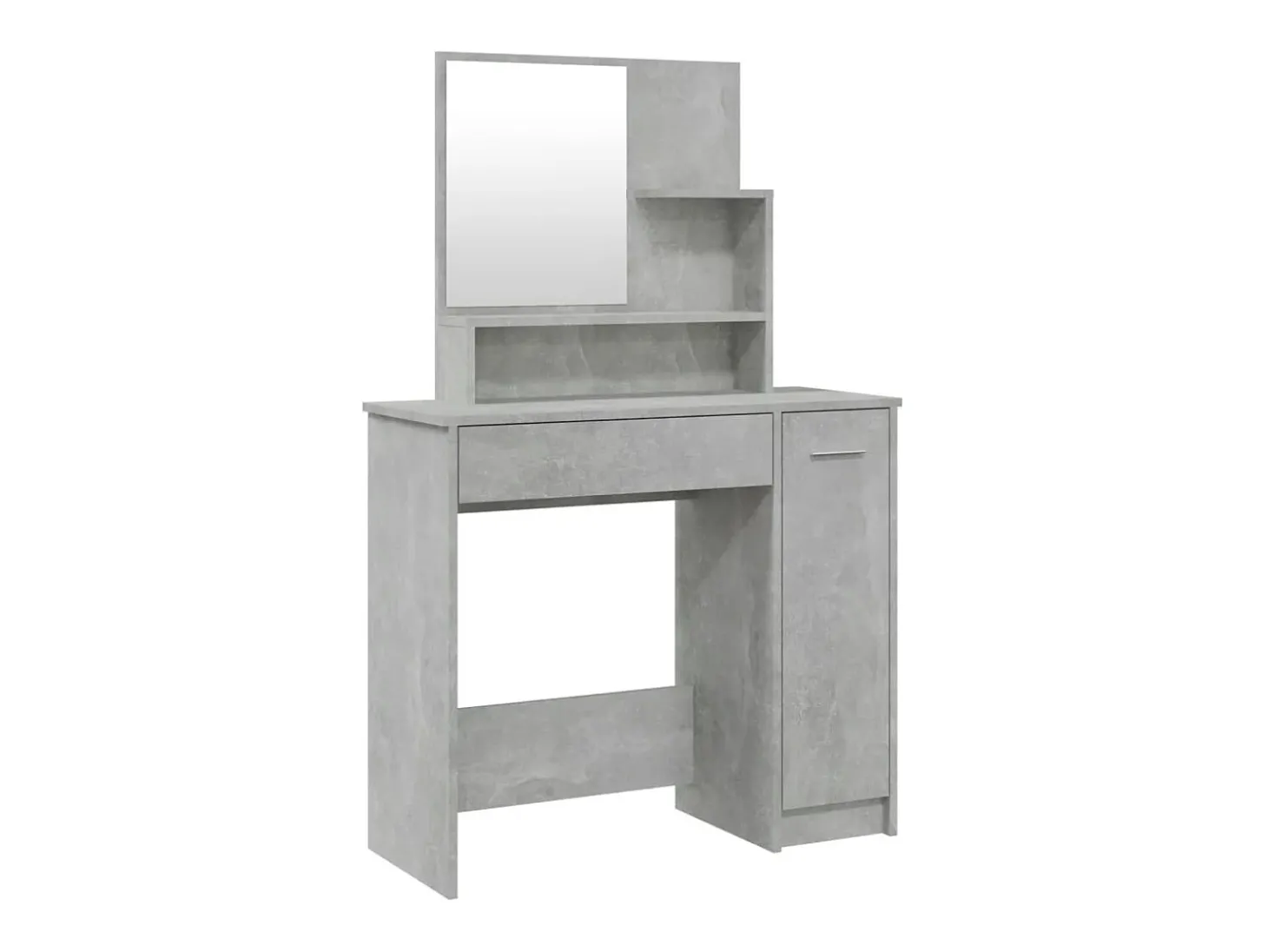 Toucador com espelho 86,5x35x136 cm cinzento cimento