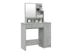 Toucador com espelho 86,5x35x136 cm cinzento cimento