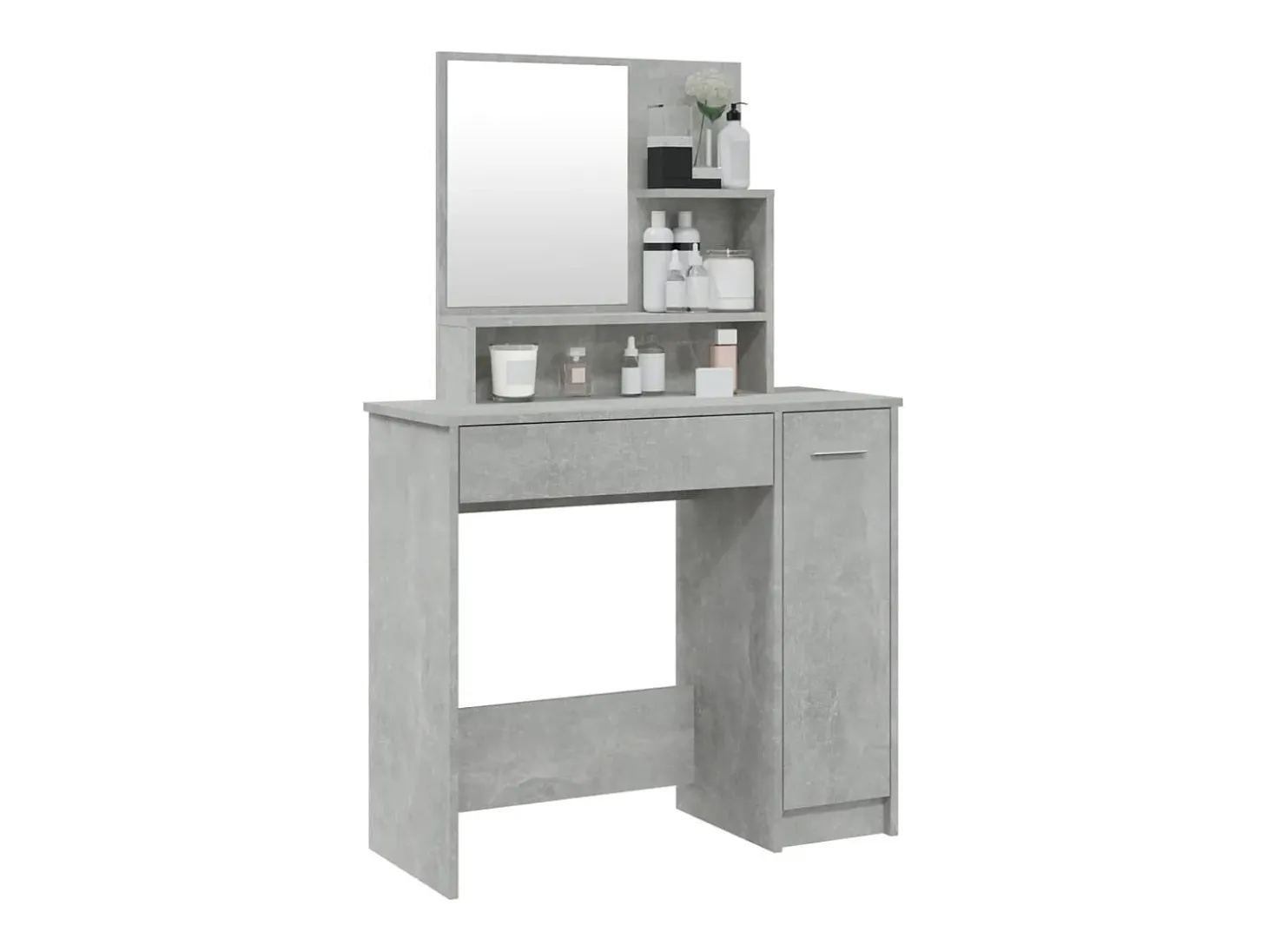 Toucador com espelho 86,5x35x136 cm cinzento cimento