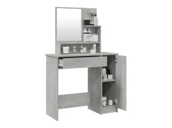 Toucador com espelho 86,5x35x136 cm cinzento cimento